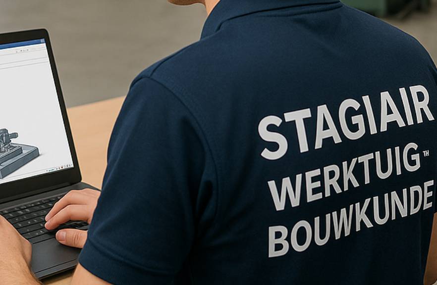 student werktuigbouwkunde werkend met solid edge