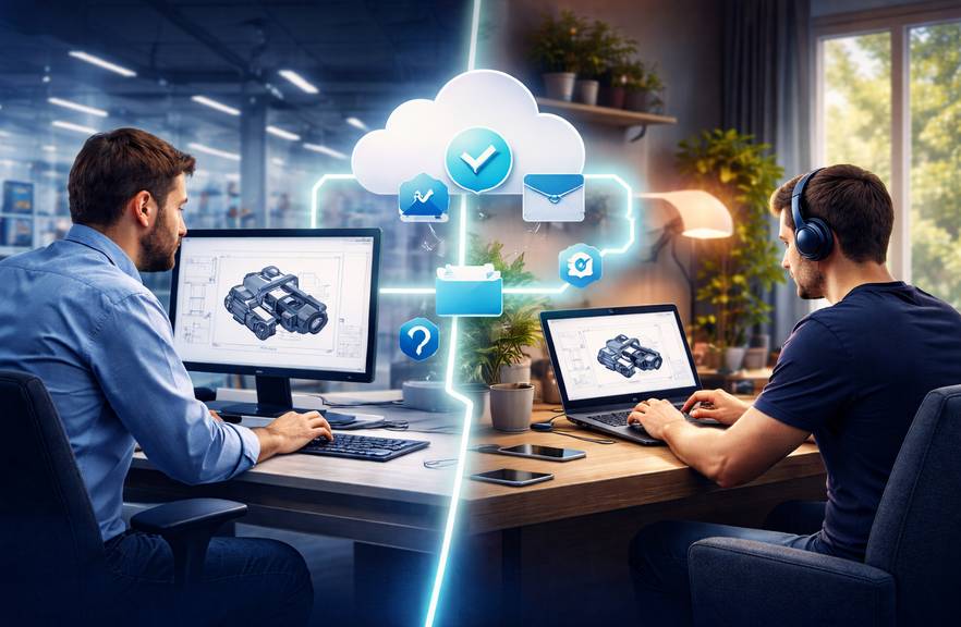 thuiswerken versus op kantoor door cloud oplossing